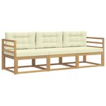 vidaXL Ensemble de canapés d'extérieur 3 pc Blanc et crème Polyester