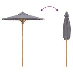vidaXL Parasol de jardin Ø 180 x 230 cm Bambou Rond Gris foncé