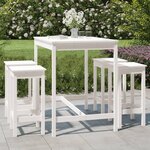 vidaXL Ensemble de bar de jardin 5 Pièces blanc bois massif de pin