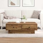 vidaXL Table basse Bois ancien 90 x 90 x 28 cm Bois d'ingénierie