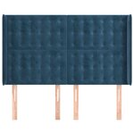 vidaXL Tête de lit avec oreilles Bleu foncé 147x16x118/128 cm Velours