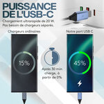 ACROPAQ Boite Cache Cable Cache multiprise - Avec multiprise intégrée  USB-C  USB-A  Boîte de Rangement pour Câble - Noir
