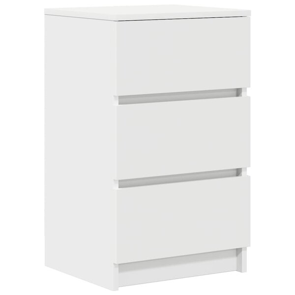 vidaXL Table de chevet avec 3 tiroirs blanc 39x35x65 cm