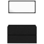 vidaXL Ensemble de mobilier de salle de bain 3 Pièces Chêne noir