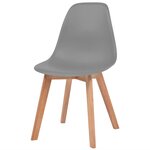 vidaXL Chaises à manger lot de 6 Gris Plastique
