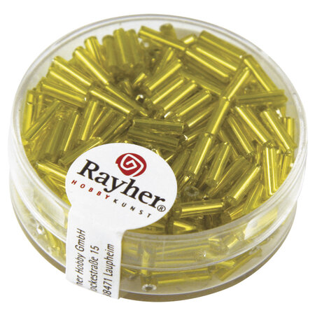 Perle Rocaille tube garniture argentée Jaune 15 g