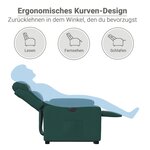 vidaXL Fauteuil inclinable électrique vert foncé tissu