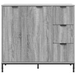 vidaXL Buffet Sonoma gris 89 5 x 33 x 82 cm Bois d'ingénierie