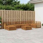 vidaXL Ensemble de canapés d'extérieur 8 Pièces Naturel