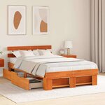 vidaXL Cadre de lit Marron cire 120 x 200 cm Bois massif en pin