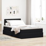 vidaXL Lit de Rangement avec matelas Noir 120 x 200 cm Velours