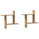 vidaXL Étagères murales 2 Pièces chêne artisanal bois d'ingénierie