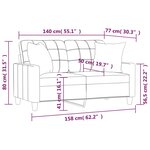 vidaXL Canapé 2 places avec oreillers bordeaux 140 cm similicuir