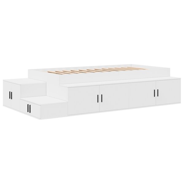 vidaXL Lit de rangement blanc 90x200 cm