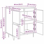 vidaXL Buffet Marron 60 x 35 x 70 cm Bois d'ingénierie