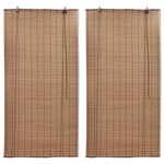 vidaXL Stores roulants en bambou 2 Pièces Marron 120x220 cm