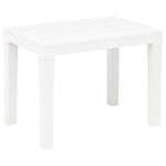 vidaXL Table de jardin avec 2 bancs Plastique Blanc