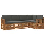 vidaXL Ensemble de canapés d'extérieur 5 pc Naturel et Anthracite
