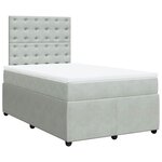 vidaXL Sommier à lattes de lit et matelas gris clair 120x190cm velours