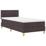 vidaXL Lit à ressort LED avec matelas Marron foncé 90 x 200 cm tissu