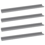 vidaXL Étagères murales 4 Pièces Gris 80x9x3 cm
