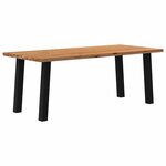 vidaXL Table à manger marron clair bois de chêne massif rectangulaire