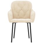 vidaXL Chaises à manger lot de 2 Crème Velours