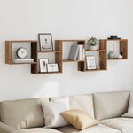 vidaXL Étagère cube murale 5 compartiments vieux bois bois ingénierie