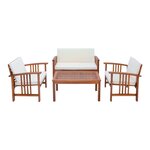 Salon de jardin 4 pièces bois d'acacia naturel beige 03_0010526