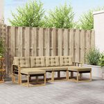 vidaXL Ensemble de canapés d'extérieur 6 Pièces Blanc et Beige