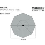 Madison Parasol Lanzarote 250 cm Rond Écru