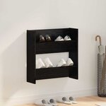 vidaXL Cabinets à chaussures muraux Chêne noir 60 x 18 x 60 cm