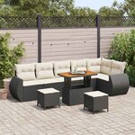 vidaXL Ensemble de canapé de jardin 9 Pièces Noir polyrotin