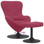 vidaXL Chaise Œuf avec Pouf Bordeaux 63 x 73 x 90 cm Velours