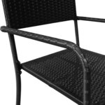 vidaXL Chaises de salle à manger d'extérieur 6 Pièces Résine tressée Noir