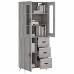 vidaXL Buffet haut Sonoma gris 69 5x34x180 cm Bois d'ingénierie