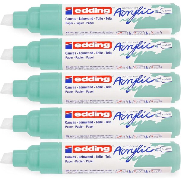 Marqueur acrylique large 5000 menthe douce 5-10 mm x 5 EDDING