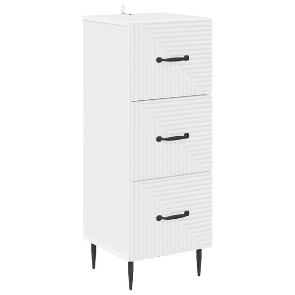 vidaXL Armoire à tiroirs Blanc 33 x 34 5 x 89 5 cm Bois d'ingénierie