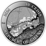 LIBERATION DE KHERSON 2 Once Argent Monnaie 10 Cedis Ghana 2024