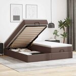 VidaXL Cadre de lit ottoman avec matelas marron 200x200 cm similicuir