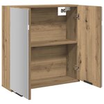 vidaXL Armoire à miroir de salle de bain chêne artisanal 64x20x66 5 cm