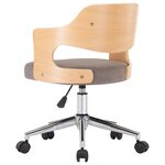 vidaXL Chaise pivotante de bureau Taupe Bois courbé et tissu