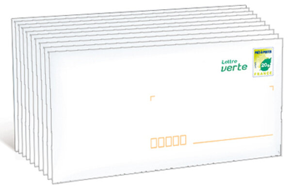 Prêt-à-Poster - Lettre Verte - 20g - Lot de 10