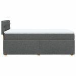 vidaXL Sommier à lattes de lit avec matelas gris foncé simple tissu