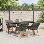 vidaXL Ensemble de salle à manger pour jardin 5 Pièces Gris polyrotin