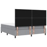 vidaXL Lit à ressorts avec matelas Gris clair 180 x 200 cm tissu
