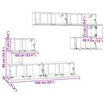 vidaXL Ensemble meuble TV 8 Pièces Chêne noir 80 x 30 x 30 cm