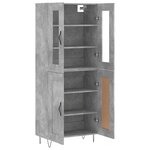 vidaXL Buffet haut Gris béton 69 5x34x180 cm Bois d'ingénierie