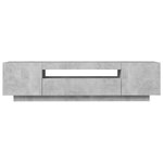 vidaXL Meuble TV avec lumières LED gris béton 160x35x40 cm