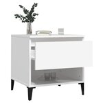 vidaXL Table d'appoint Blanc 50x46x50 cm Bois d’ingénierie